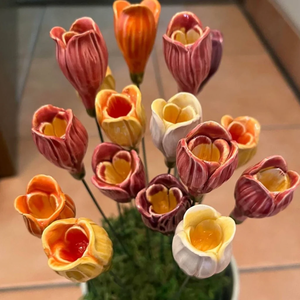 陶器のお花チューリップ